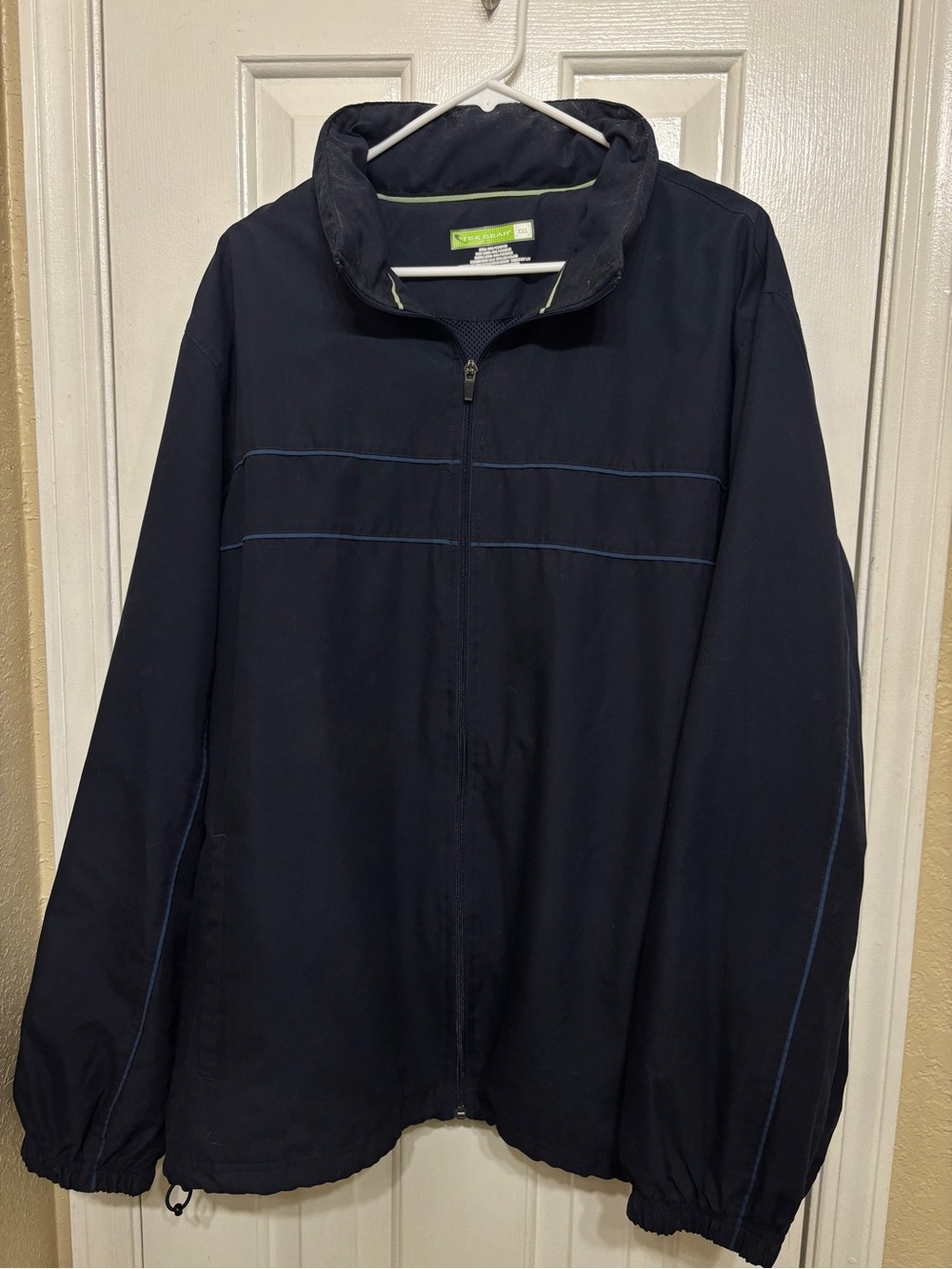 Tek Gear Men's Navy Blue Full-Zip Jacket XXL Mesh Stand-Up Collar Polyester